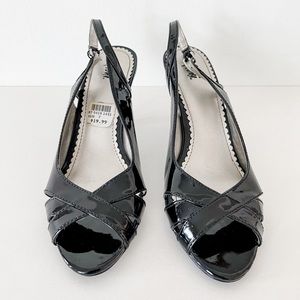 Fioni Women’s Heels Sling Back Patent Peep Toe